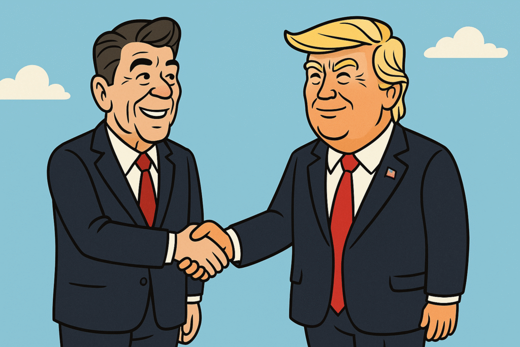 Trump Reagan Handshake - Reagan Trump handshake quote fake