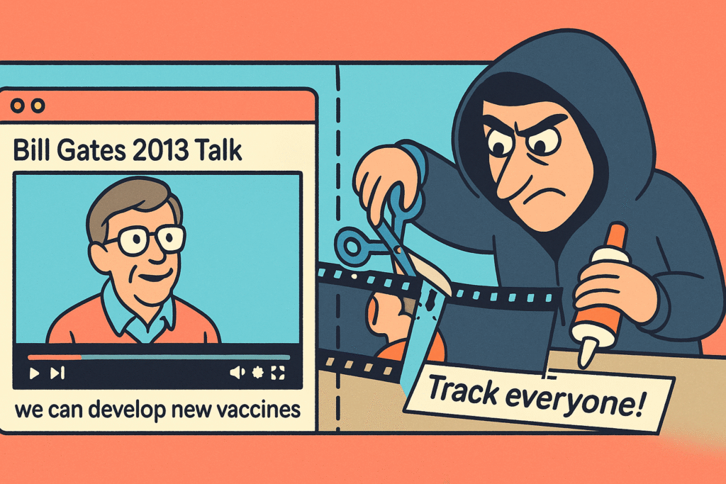 Patient Zero: A Mis-Stitched Bill Gates Video - vaccine microchip conspiracy
