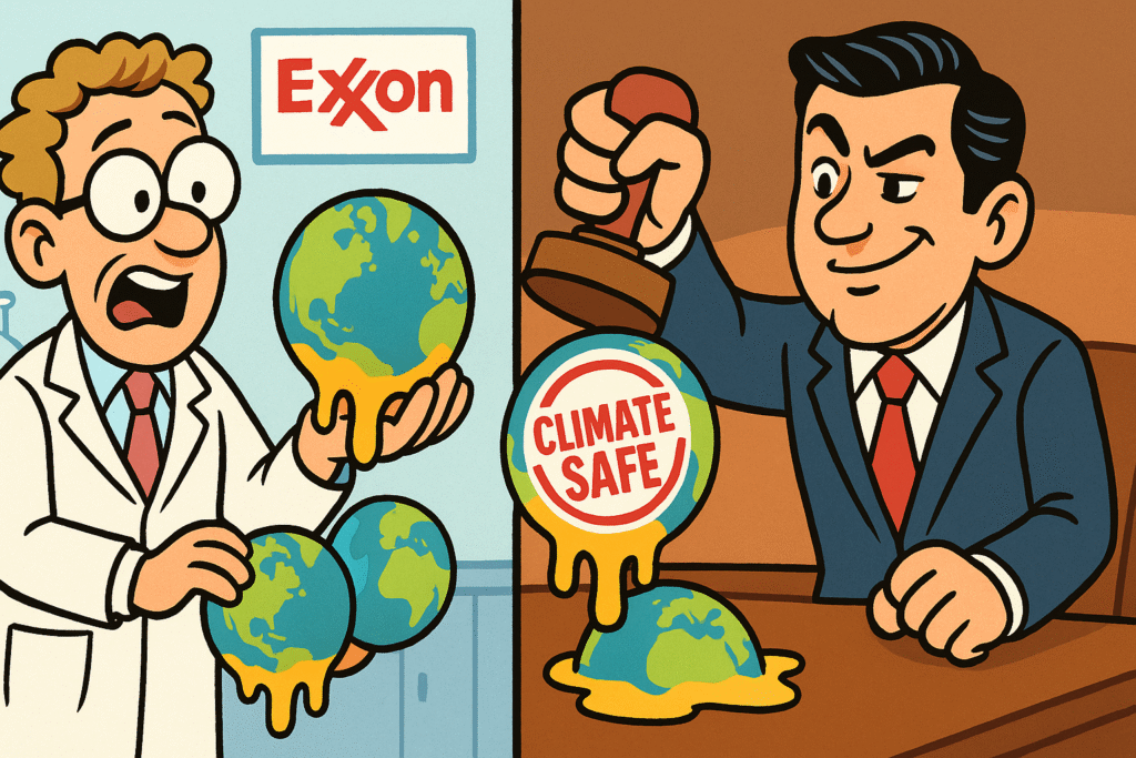 Early Internal Warnings vs. Public Denial - climate change denial